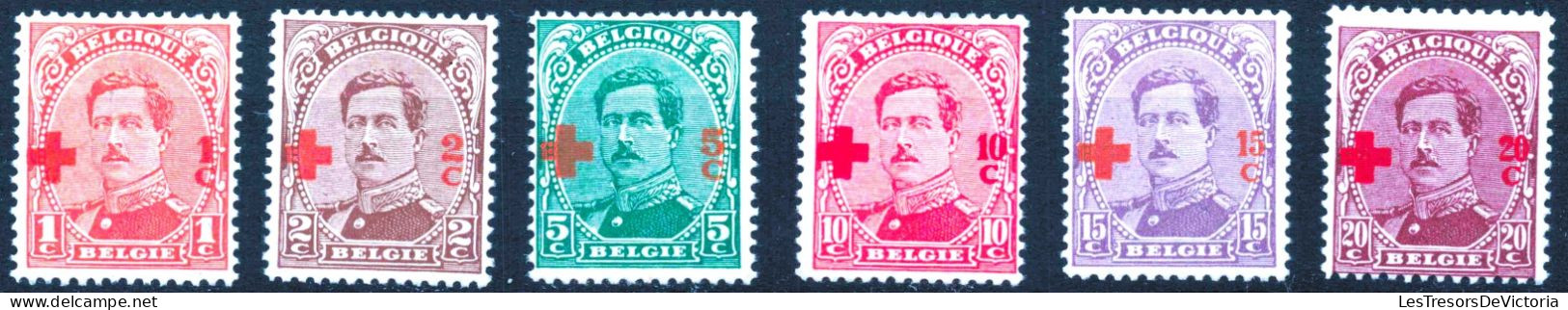 Timbres - Belgique - COB 150/60* Croix Rouge Surcharge Rouge - 1918 - Cote 165 - 1918 Red Cross