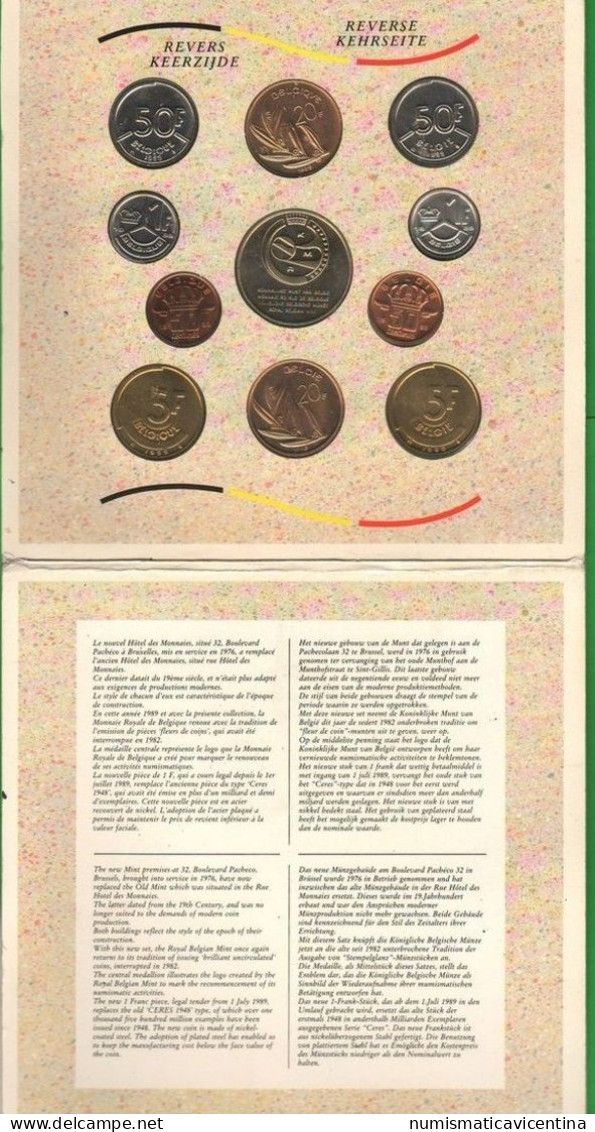 Belgio Belgium Belgique Serie Set 1989 Belgien UNC - FDC, BU, BE, Astucci E Ripiani