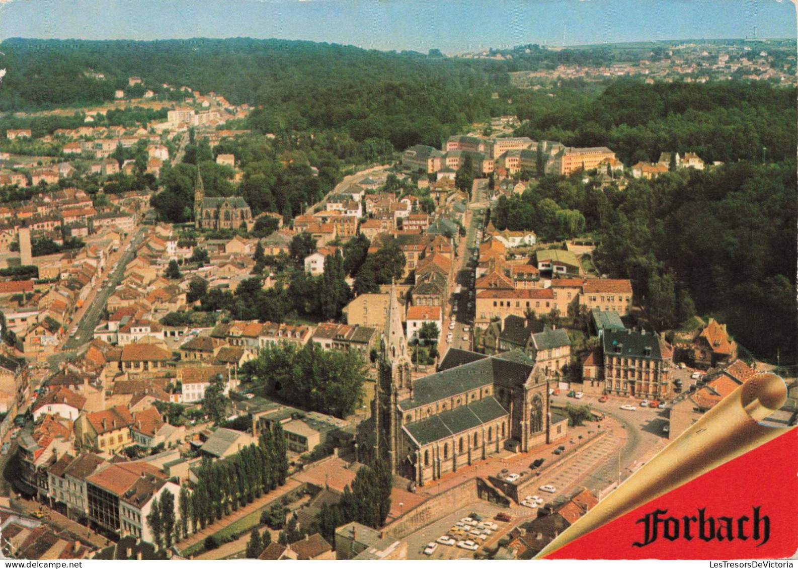 FRANCE - Forbach - Vue Aérienne - Colorisé - Carte Postale Ancienne - Forbach