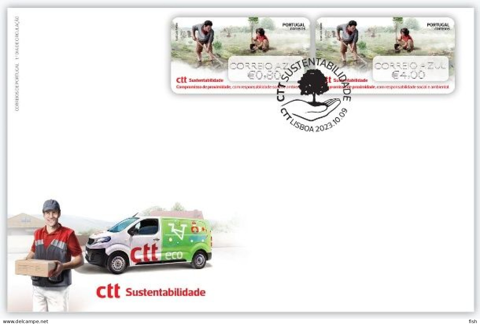 Portugal & FDC Sustainability Labels, Proximity 2023 (79791) - Protection De L'environnement & Climat