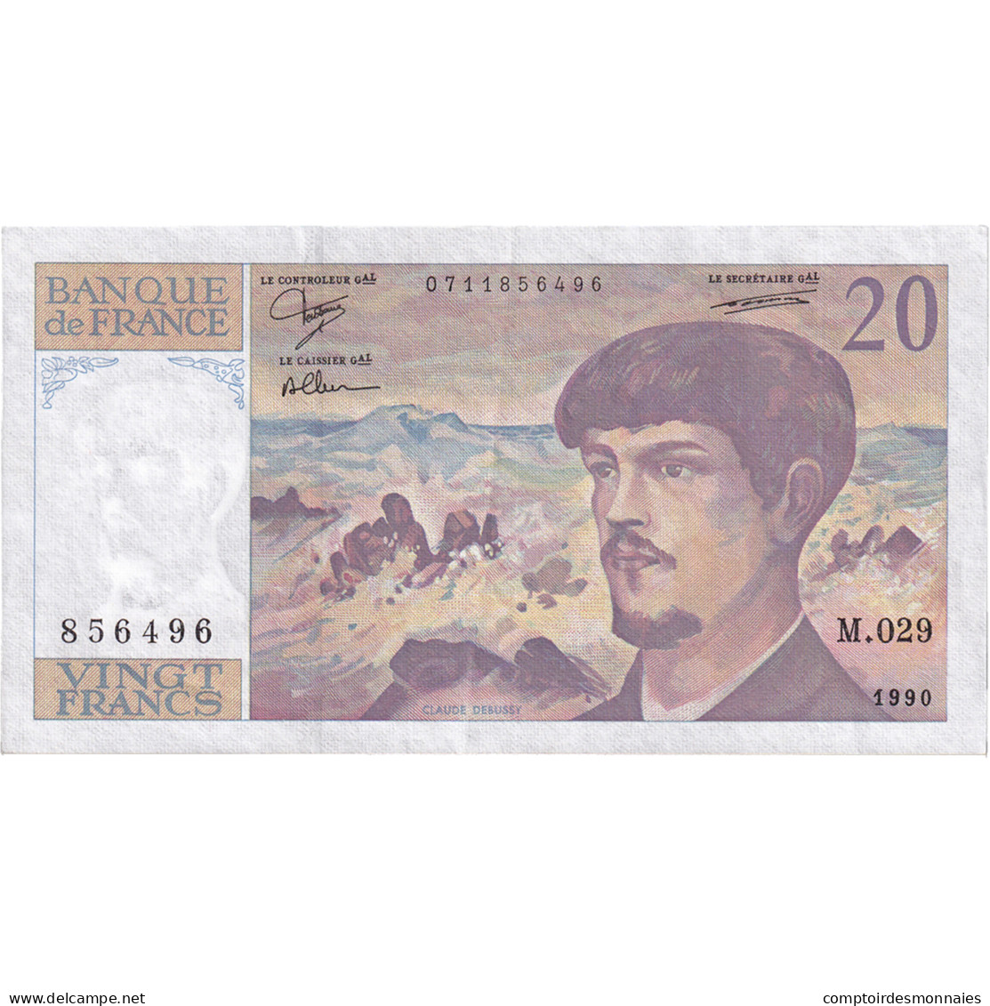 France, 20 Francs, 1990, M.029, SUP, Fayette:66bis.1, KM:151d - 20 F 1980-1997 ''Debussy''