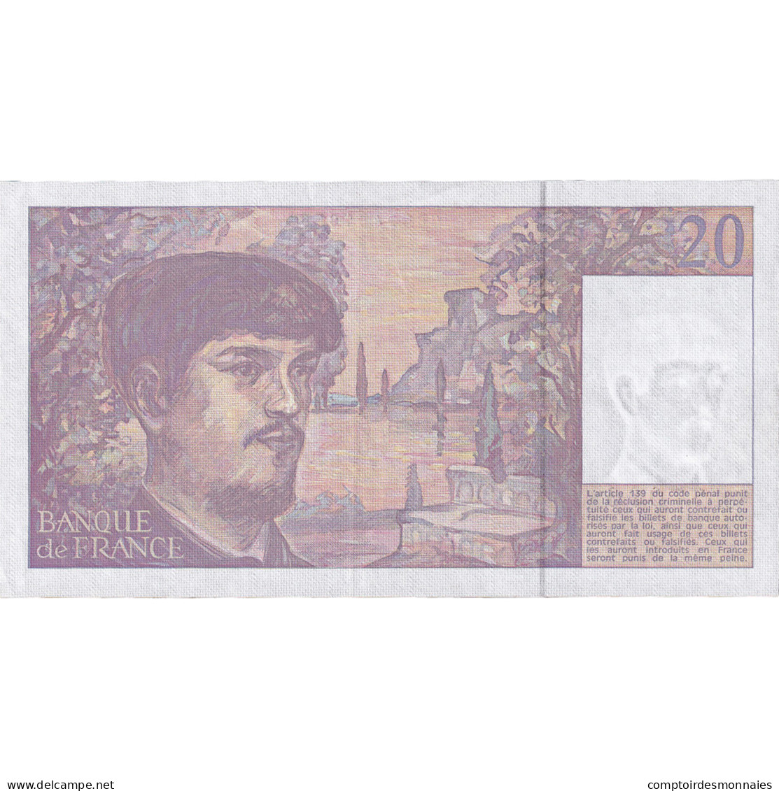 France, 20 Francs, 1991, K.033, SUP, Fayette:66Bis.2, KM:151e - 20 F 1980-1997 ''Debussy''