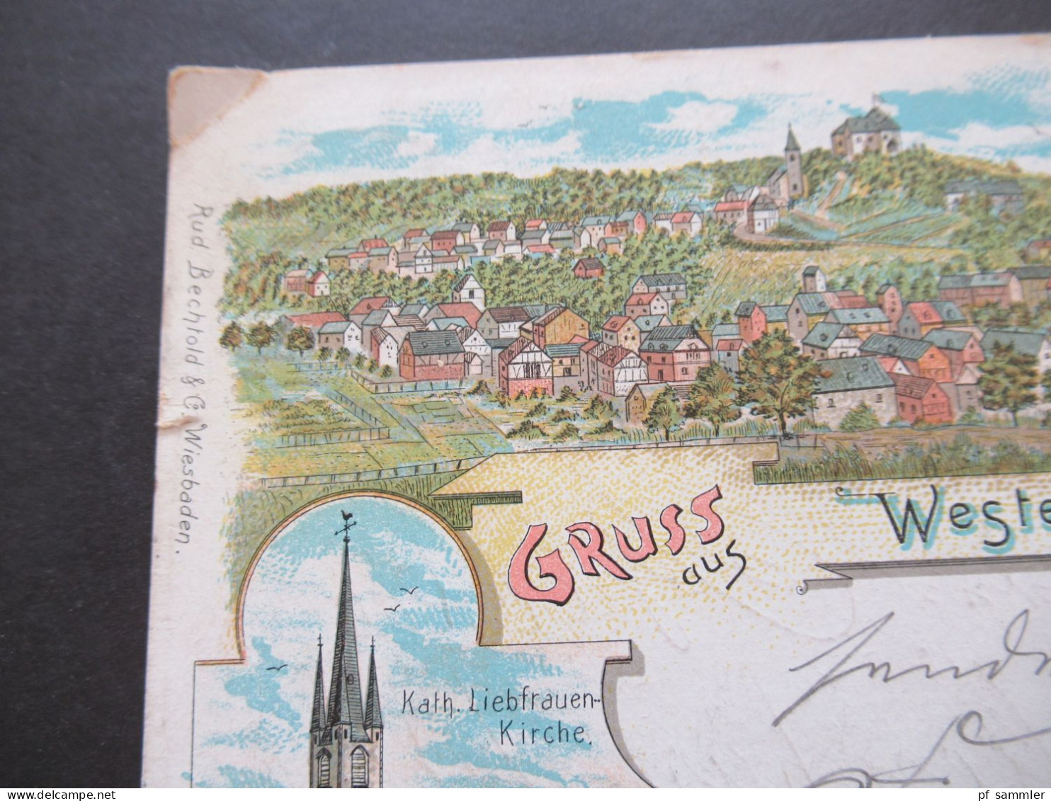 DR Litho 1898 Gruss Aus Westerburg Rud. Bechtold & Co. Wiesbaden Verlag Adolf Böhm / Katholische Liebfrauen Kirche - Westerburg