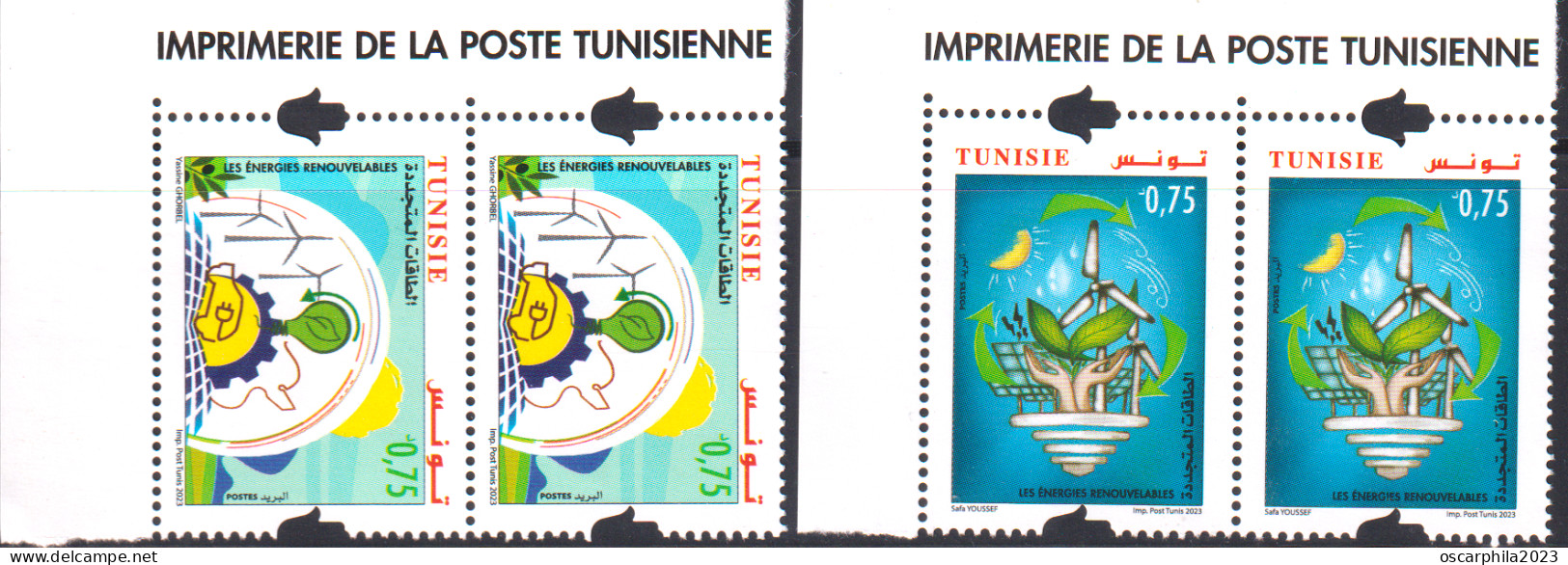 2023.Tunisie - émission N° 12, Les énergies Renouvelables - Série Compléte  - En Paire - 4V/  MNH***** - Otros & Sin Clasificación