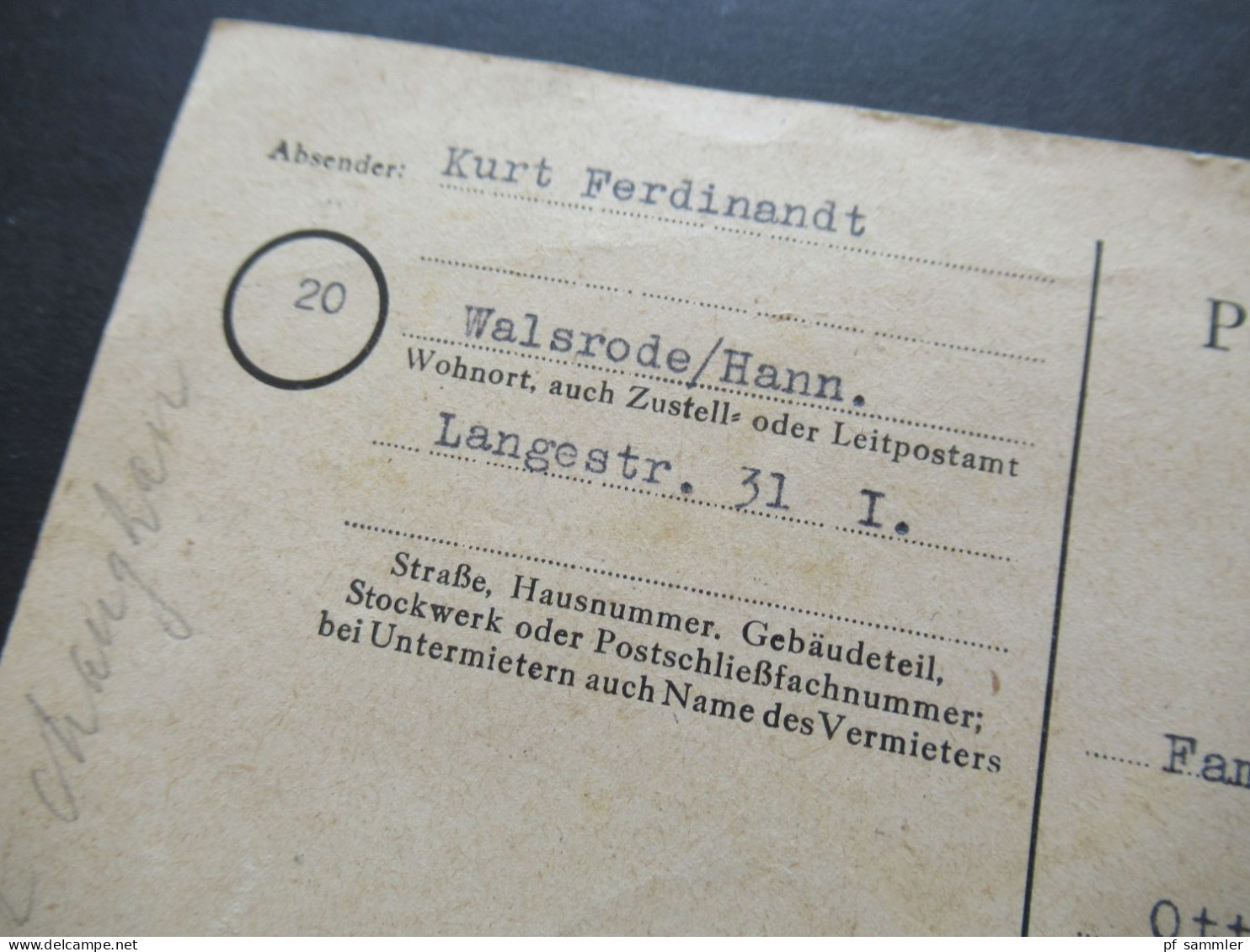 Bizone Am Post Am. Druck Nr.4 EF Auf PK Mit Tagesstempel Walsrode 28.7.1945 (frühe Verwendung!) Nach Hamburg - Lettres & Documents