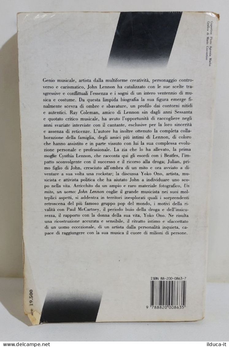 I116349 Ray Coleman - Johm Lennon Un Mito Un Uomo - Sperling Kupfer 1989 - Storia, Biografie, Filosofia