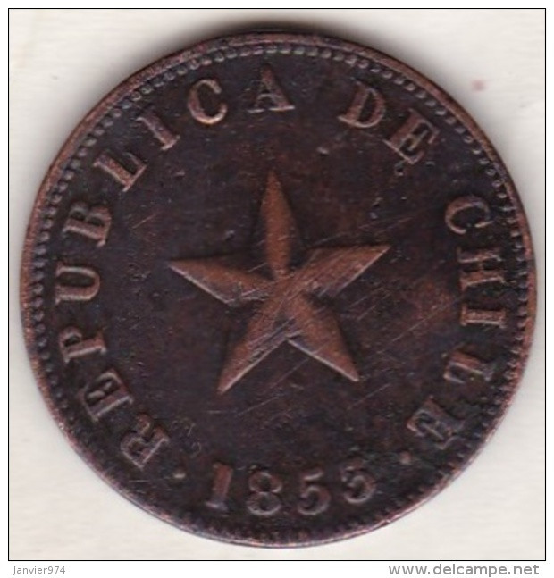 Chile. 1 Centavo 1853 . Copper. KM# 127 - Chile