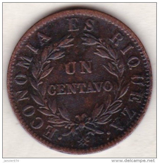 Chile. 1 Centavo 1853 . Copper. KM# 127 - Cile