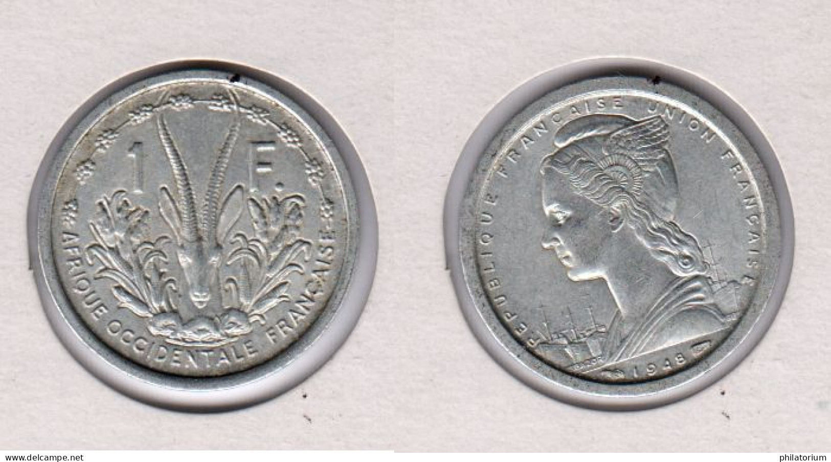 AOF, Afrique Occidentale Française, 1F, 1 F, 1948, KM#3 - French West Africa