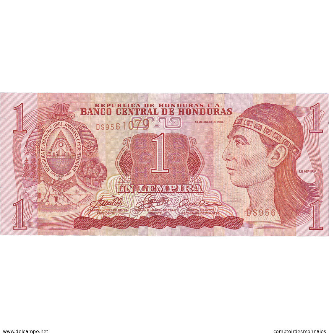Billet, Honduras, 1 Lempira, 2006-07-13, KM:84e, NEUF - Honduras