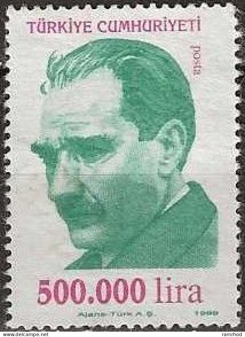 TURKEY 1999 Kemal Ataturk - 500000l. - Green And Mauve FU - Gebraucht