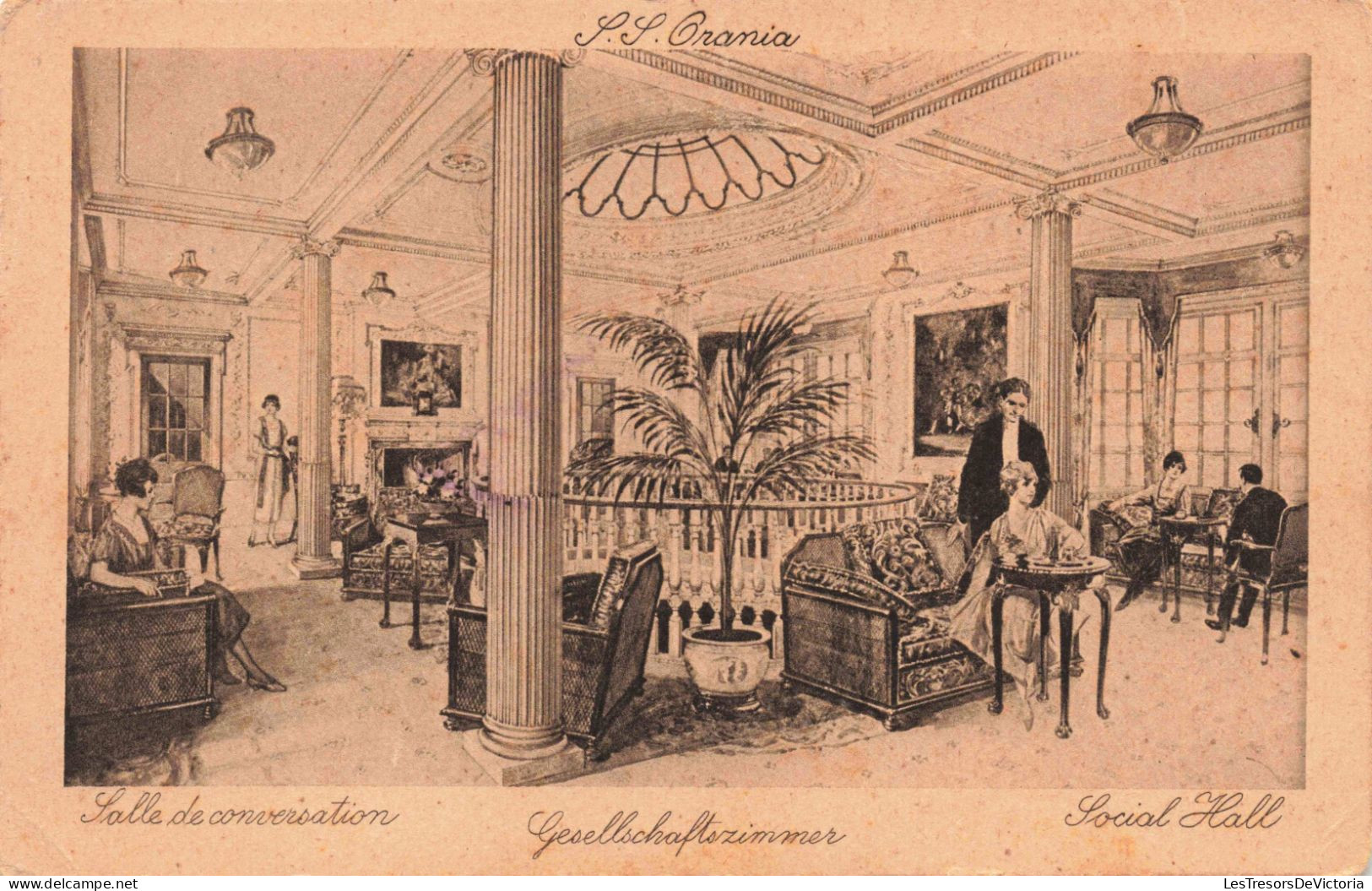 PHOTOGRAPHIE - Salle De Conversation - Carte Postale Ancienne - Photographie