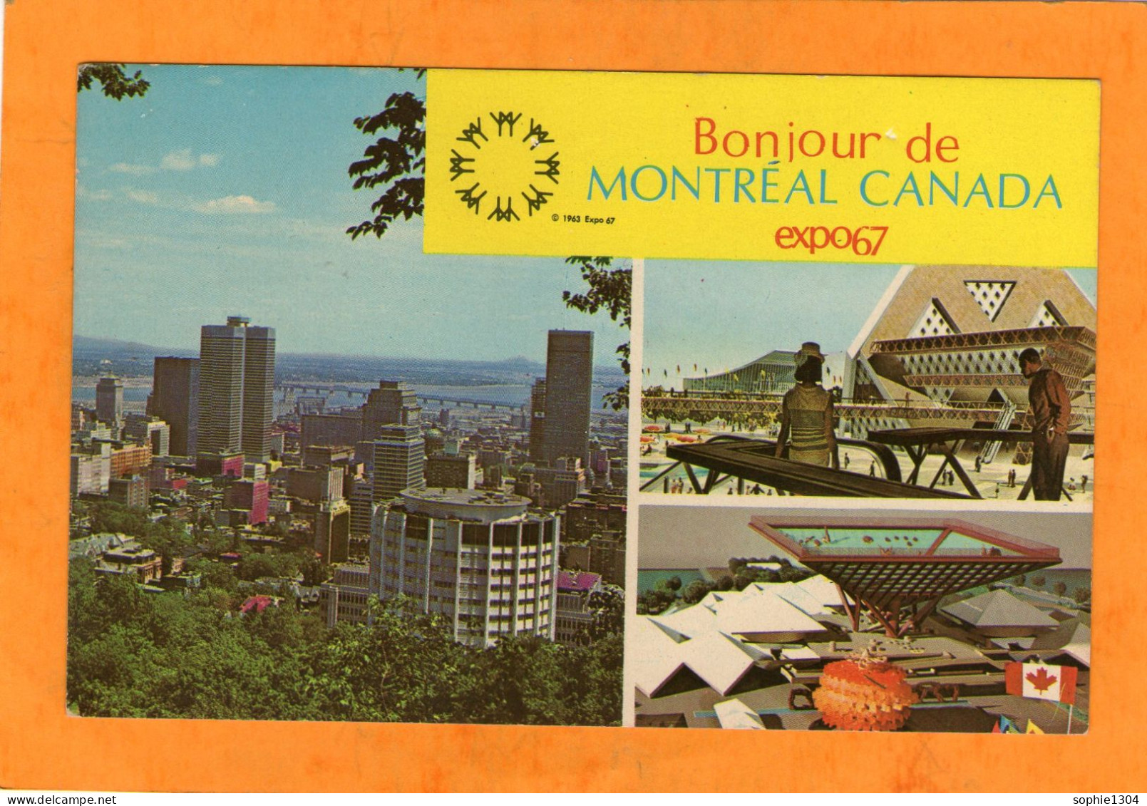 Bonjour De MONTREAL - CANADA - Expo67 - Montreal