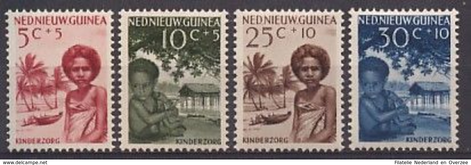 Nederlands Nieuw Guinea NVPH Nr 45/48 Postfris/MNH Kinderpostzegels 1957 - Nederlands Nieuw-Guinea