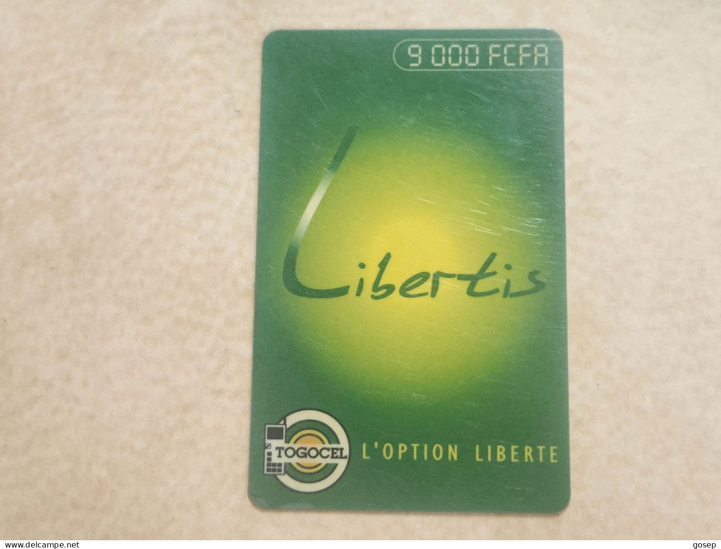 TOGO-(TG-LIB-REF-0010-011231)-Libertis-green 9.000 FCFA-(Vertical)-(6)-(9000FCFR)-(30200920314998)-(used Card - Togo