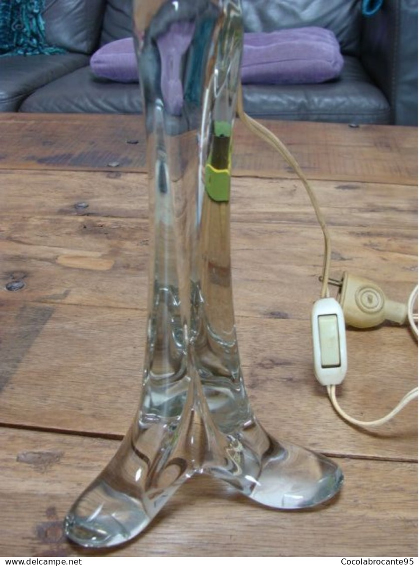 Pied De Lampe En Verre Vintage - Lantaarns & Kroonluchters