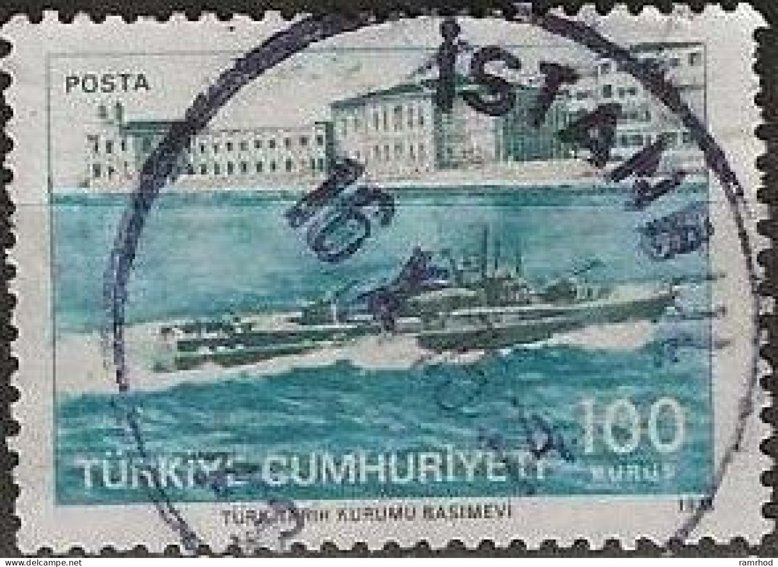 TURKEY 1973 Bicentenary Of Turkish Navy - 100k. - Motor Torpedo Boat Simsek FU - Gebraucht
