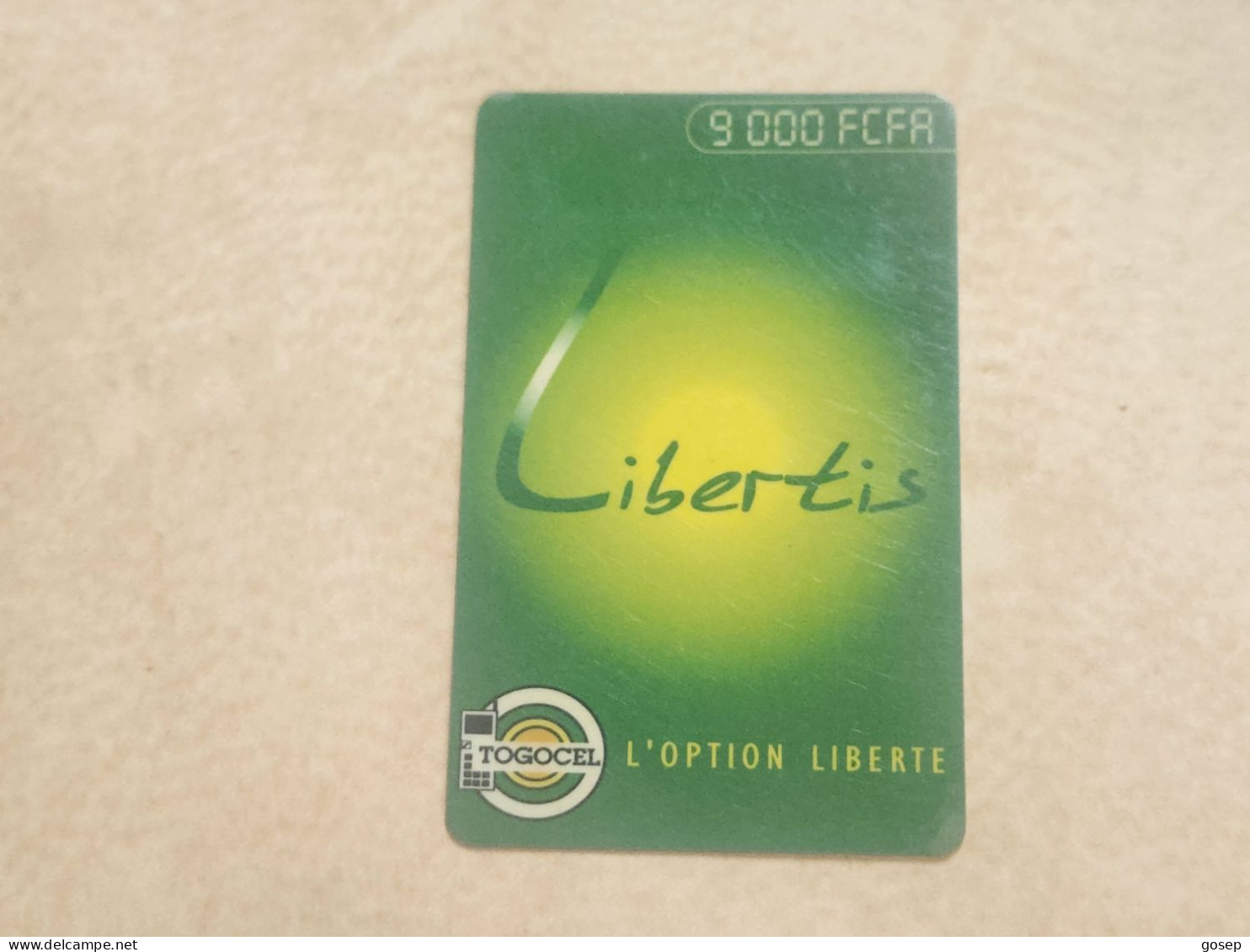 TOGO-(TG-LIB-REF-0010-011231)-Libertis-green 9.000 FCFA-(Vertical)-(8)-(9000FCFR)-(30202918560241)-(used Card - Togo