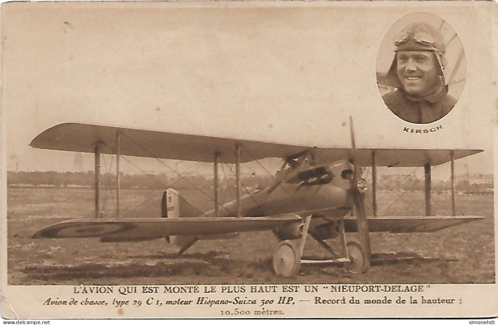 NIEUPORT - DELAGE - L'Avion Qui Est Monté Le Plus Haut - Pilote - KIRSCH - 1939-1945: 2ème Guerre