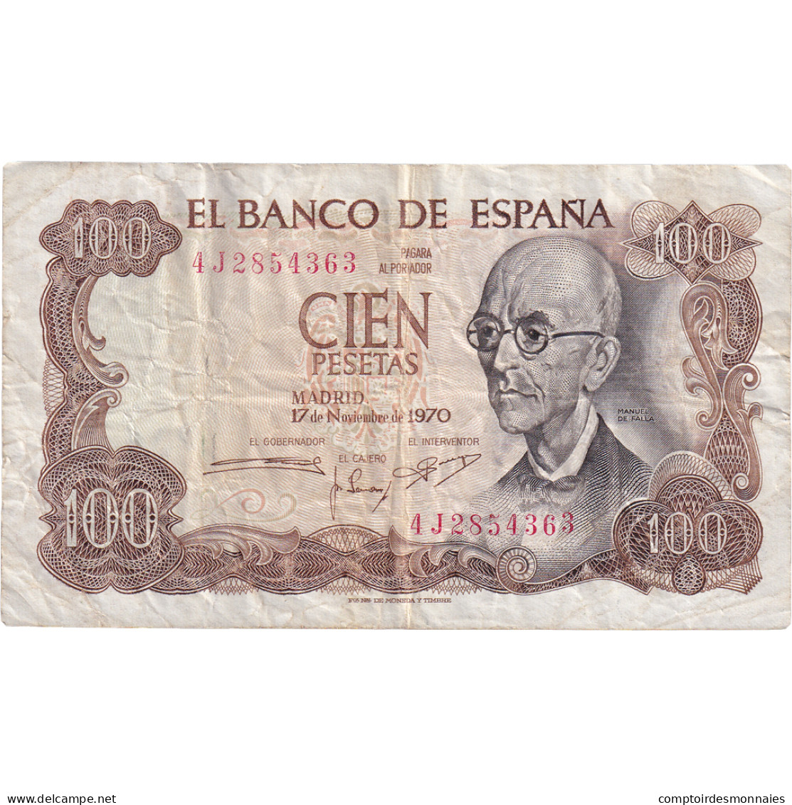 Billet, Espagne, 100 Pesetas, 1970-11-17, KM:152a, TB - 100 Peseten