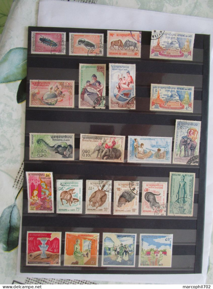 lot de timbres du laos neufs ou charnierres ou oblitérés