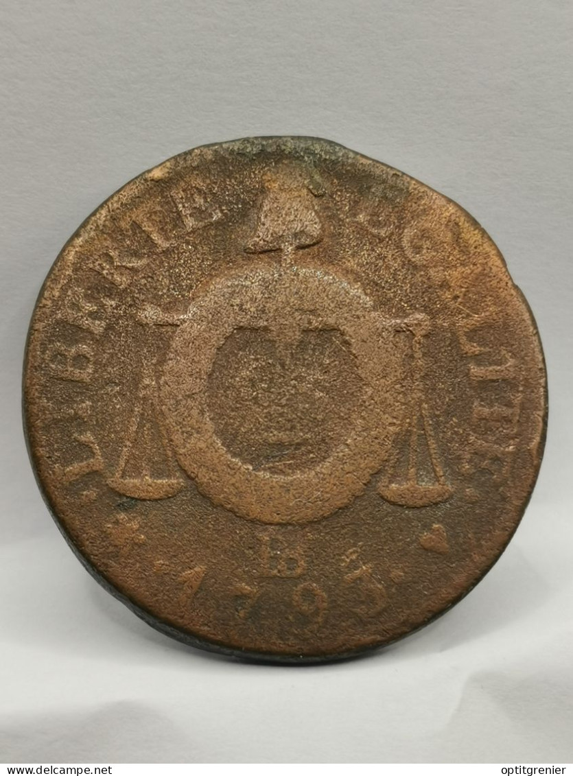 1 SOL AUX BALANCES FRANCOISE 1793 BB STRASBOURG FRANCE - 1792-1975 Convention (An II – An IV)