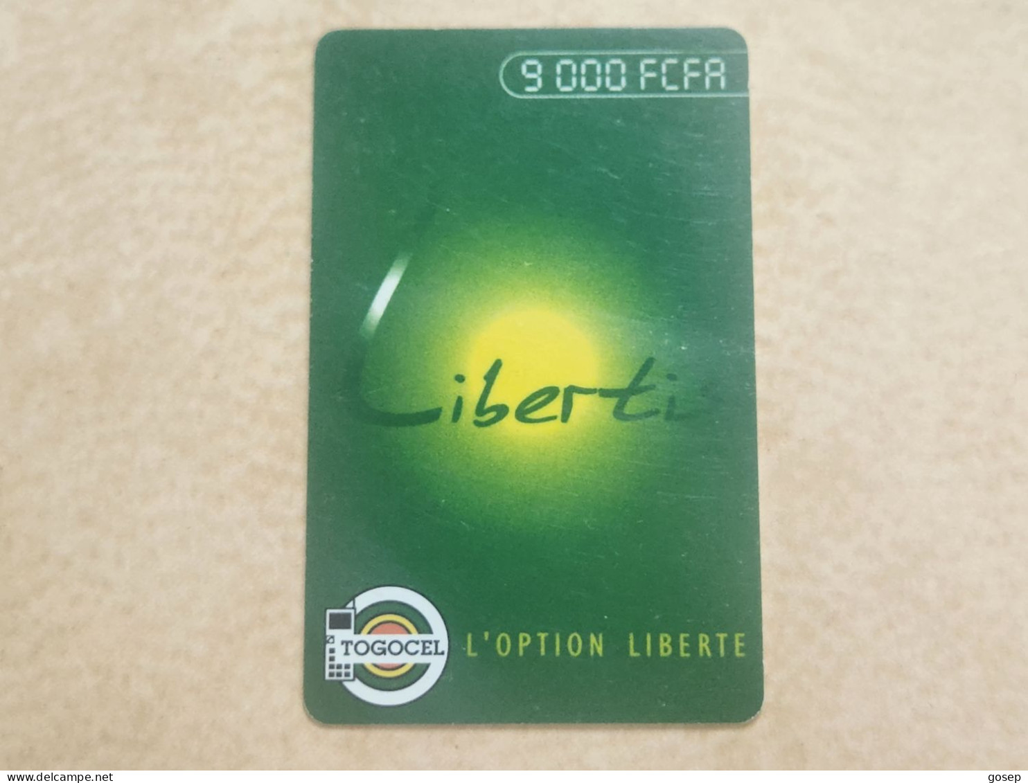 TOGO-(TG-LIB-REF-0010Aa)-Libertis-green 9.000 FCFA-(Vertical)-(12)-(9000FCFR)-(3034-8302-0208-90)-(used Card - Togo