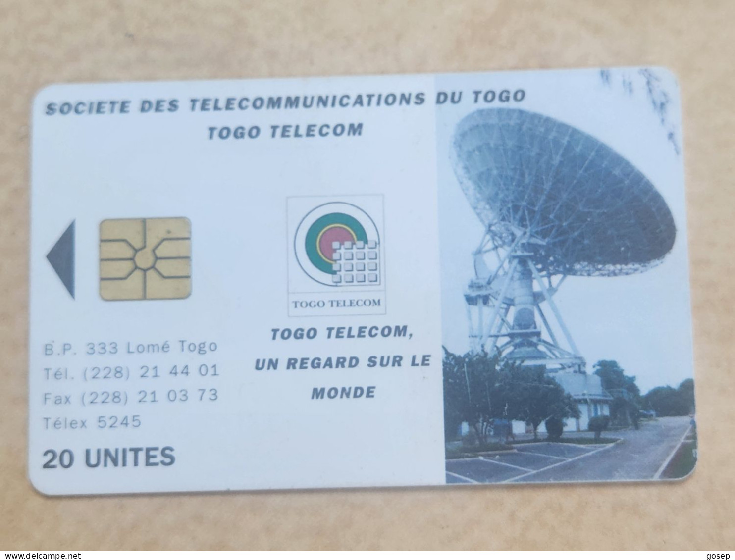 TOGO-(TG-OPT-0005A)-Earth Station 20-Reverse 2-(13)-(20units)-(00433906)-used Card+1card Prepiad Free - Togo