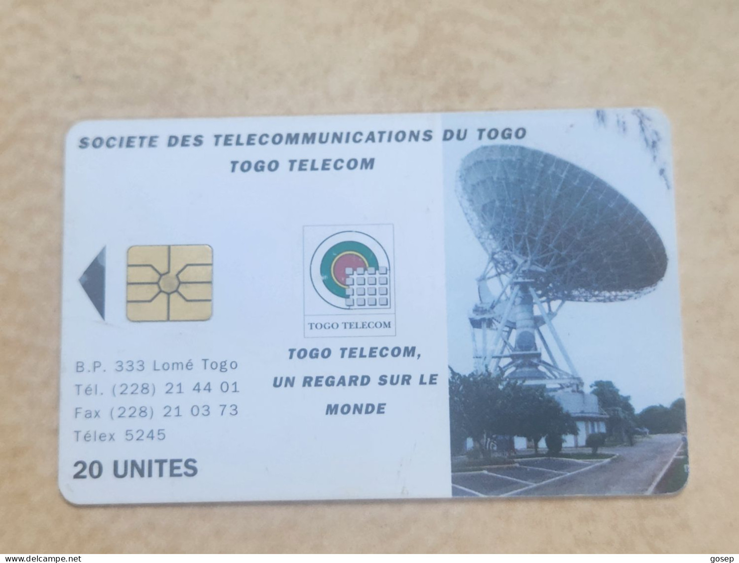 TOGO-(TG-OPT-0005A)-Earth Station 20-Reverse 2-(14)-(20units)-(00439878)-used Card+1card Prepiad Free - Togo