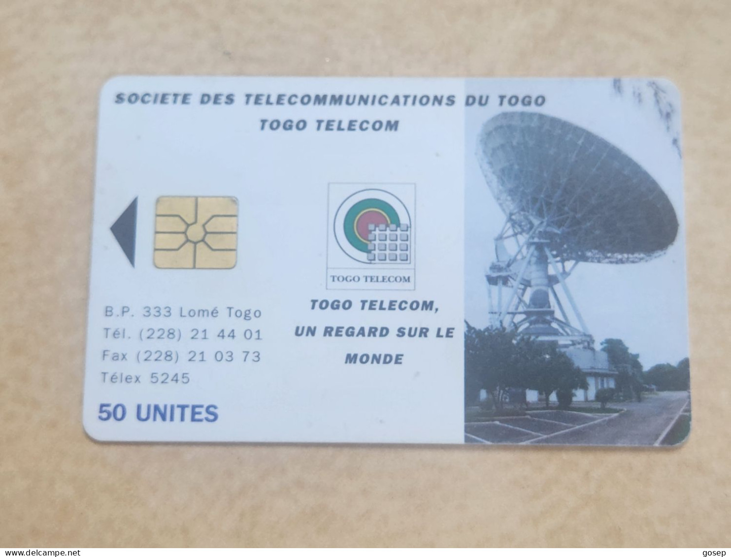 TOGO-(TG-OPT-0006B)-Earth Station 50-Reverse 2-(16)-(50units)-(00298729)-used Card+1card Prepiad Free - Togo