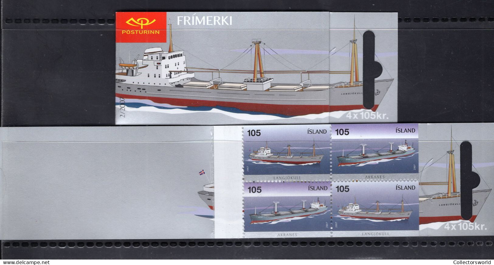 Iceland 2007 4v 4 X 105Kr Cargo Ships MNH - Booklets