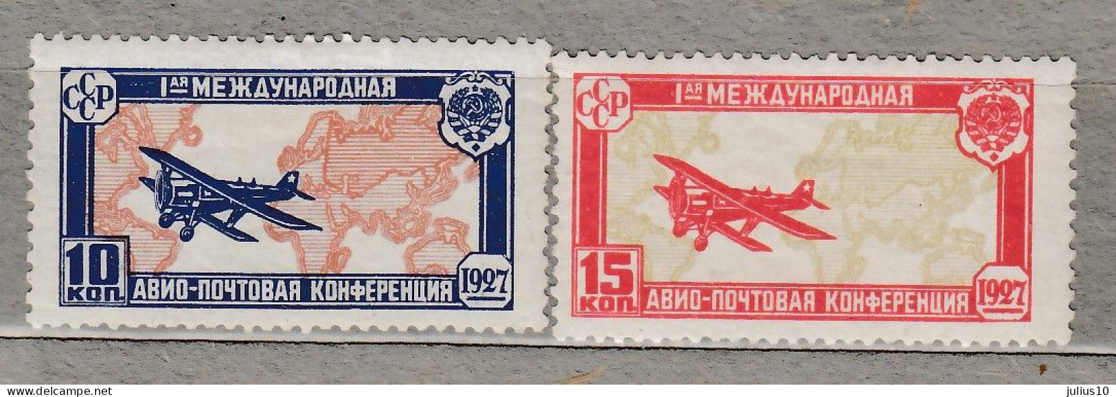 RUSSIA USSR 1927 Airplane MLH(*) Mi 326-327 #Ru74 - Unused Stamps