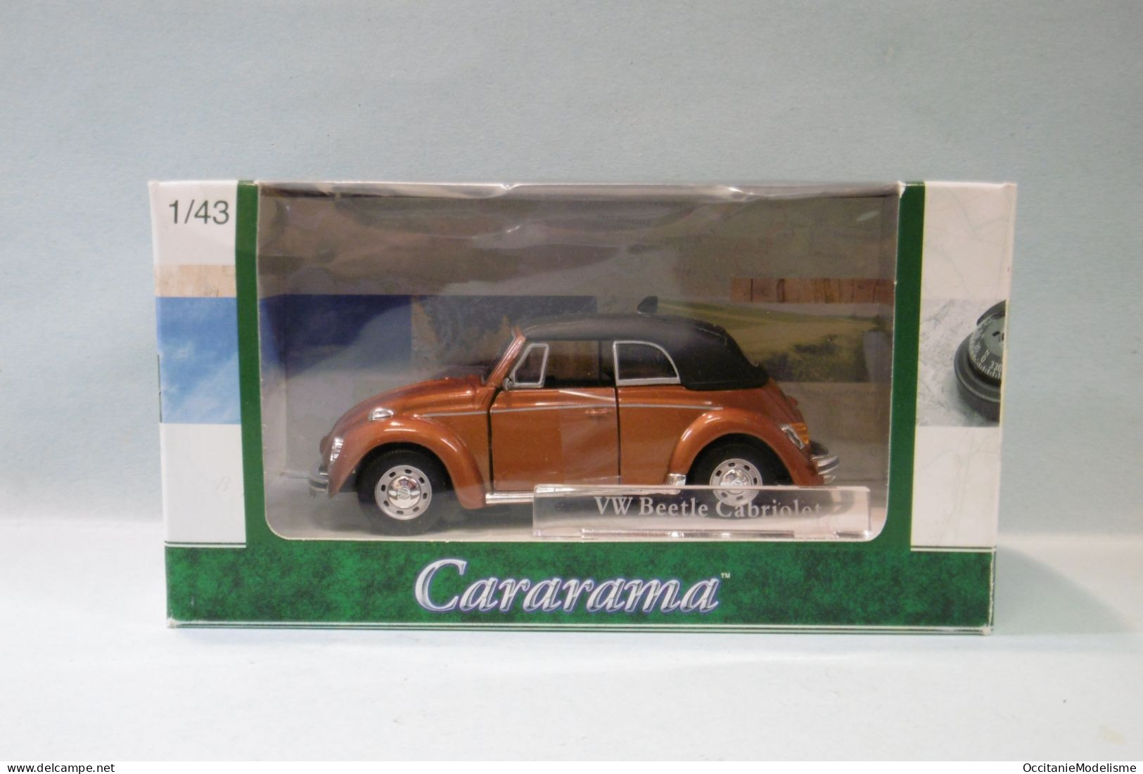 Cararama - VOKSWAGEN VW BEETLE Cox Cabriolet Marron BO 1/43 - Cararama (Oliex)