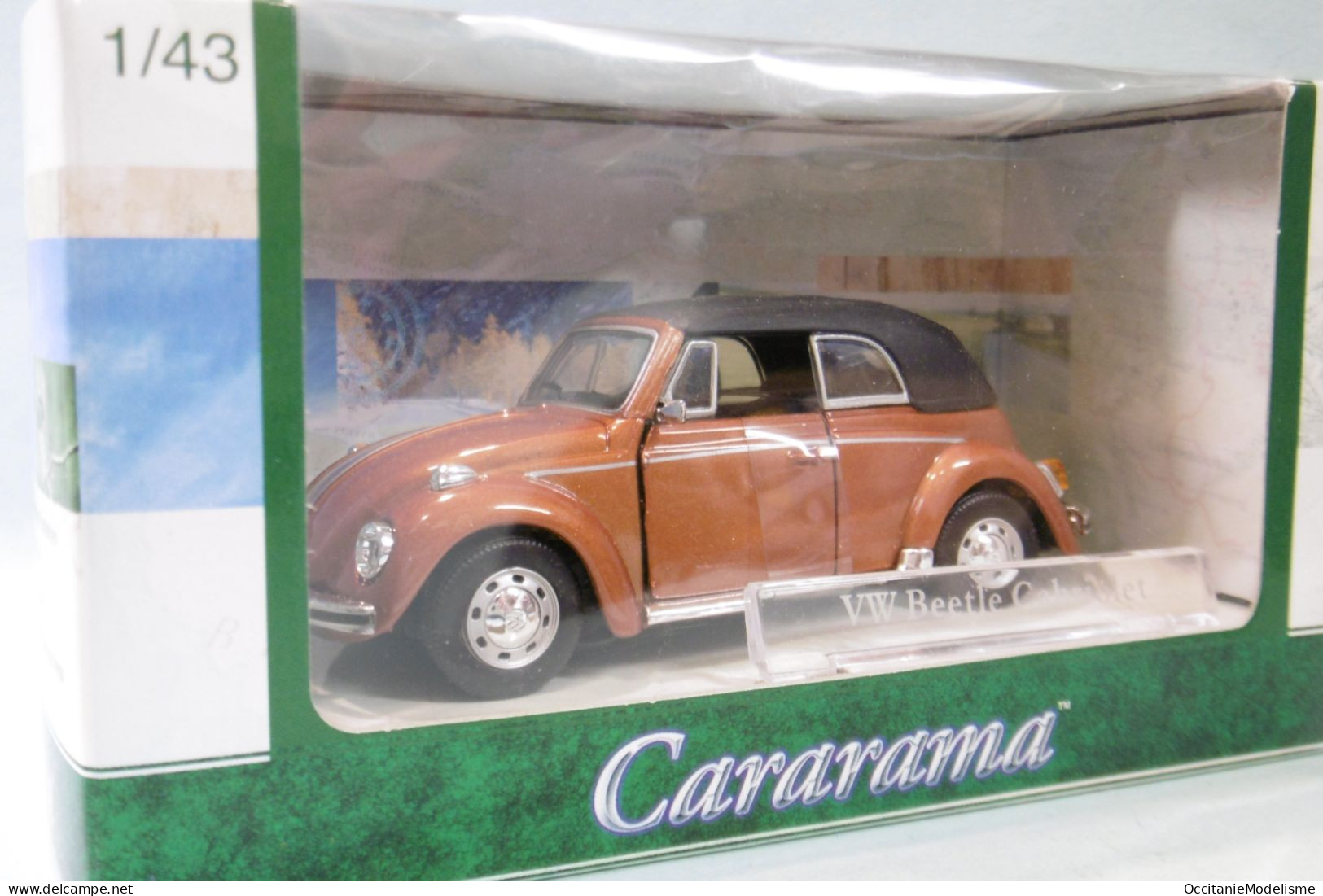 Cararama - VOKSWAGEN VW BEETLE Cox Cabriolet Marron BO 1/43 - Cararama (Oliex)