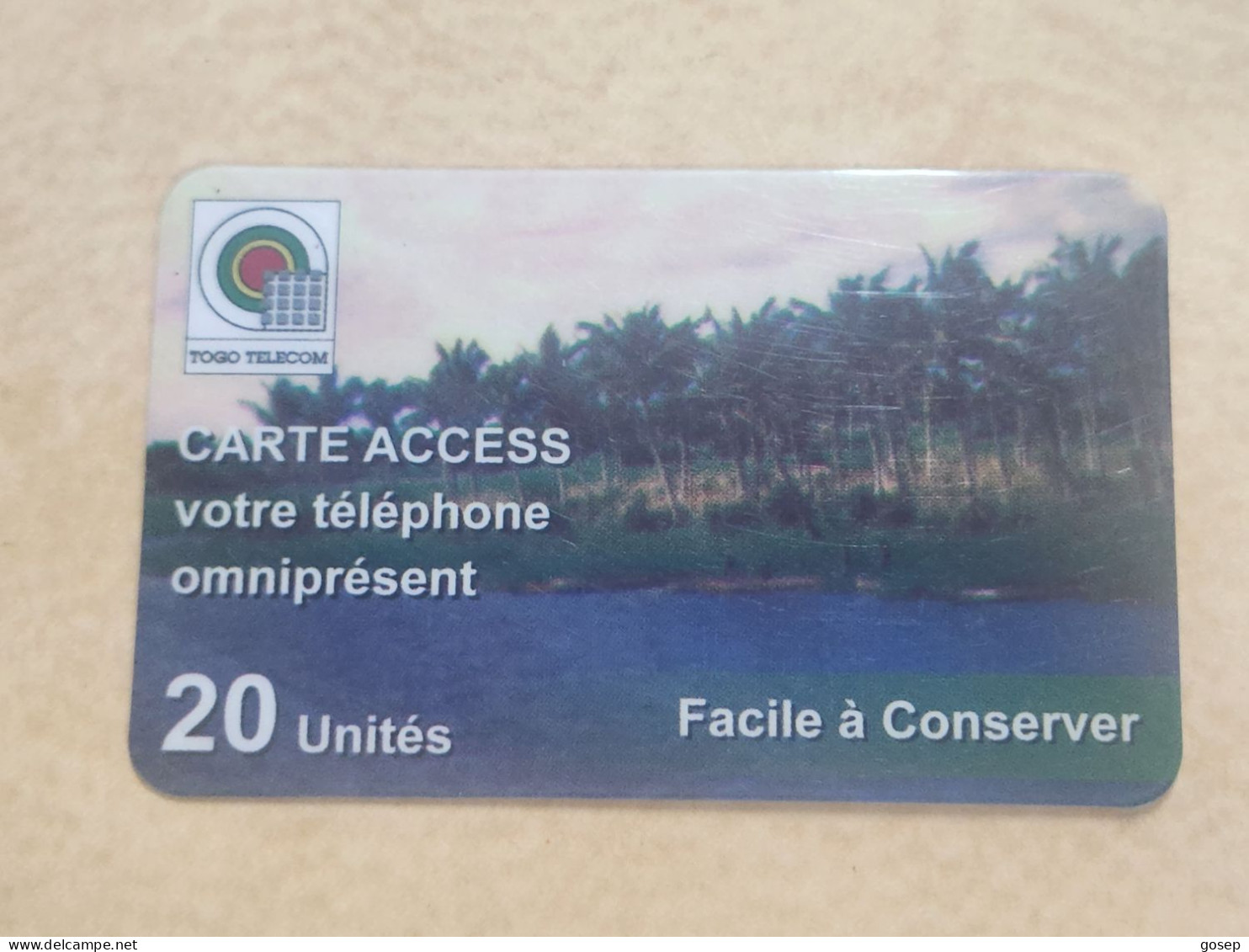 TOGO-(TG-PRE-TGT-0001)-PAIM TREES 1-(19)-(20units)-(1726-7696-9619)-used Card+1card Prepiad Free - Togo