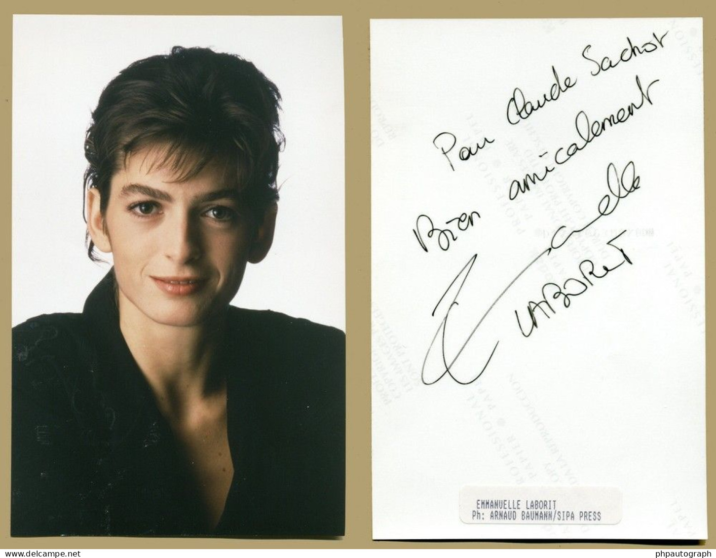 Emmanuelle Laborit - Actrice Française - Photo Dédicacée (au Verso) - Acteurs & Toneelspelers