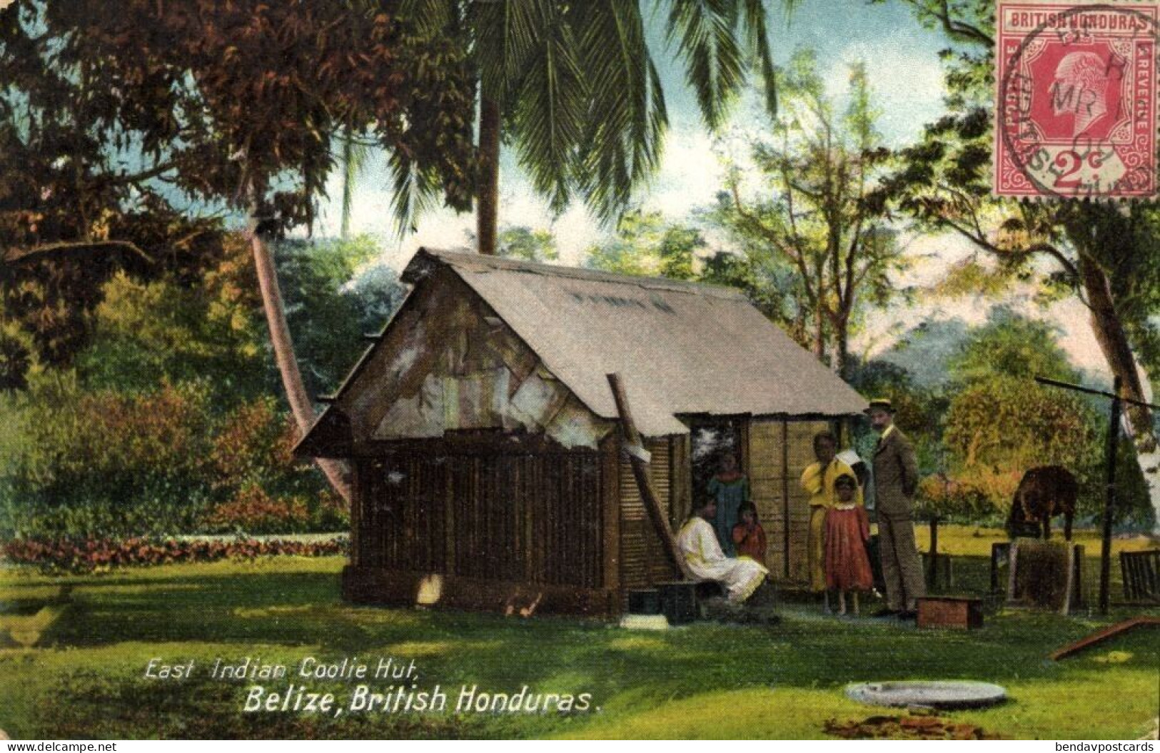 British Honduras, BELIZE, East Indian Coolie Hut (1909) Postcard - Belize