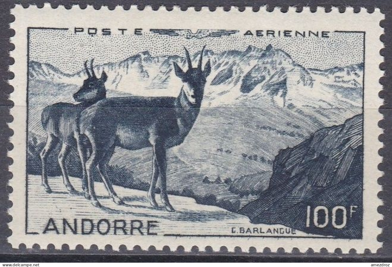 Andorre Français Poste Aérienne 1955 N° 1 MH    (J10) - Luchtpost