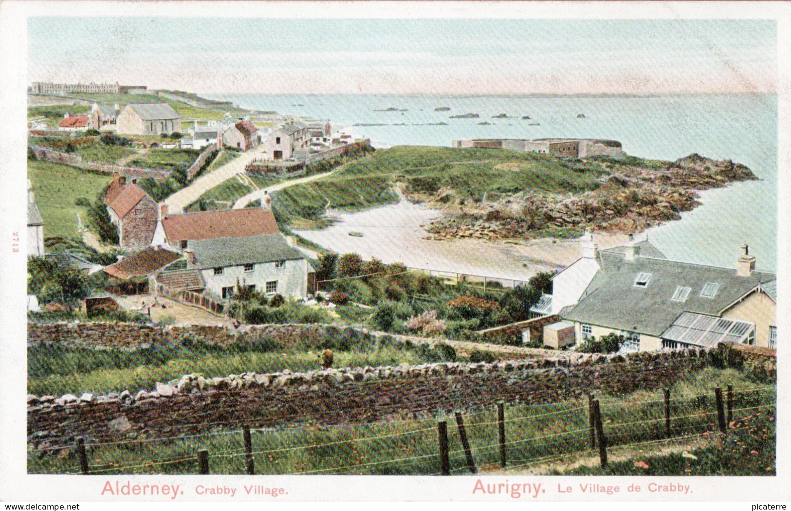 ALDERNEY- Crabby Village:-:AURIGNY- Le Village De Crabby (pub. Peacock Autochrom)-early Colour Postcard With V.G. Detail - Alderney