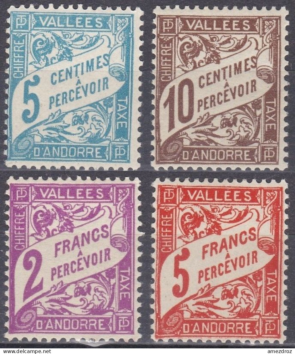 Andorre Français Taxe 1937-1941 N° 17-20 MH Timbres-poste De Conception Française   (J10) - Unused Stamps