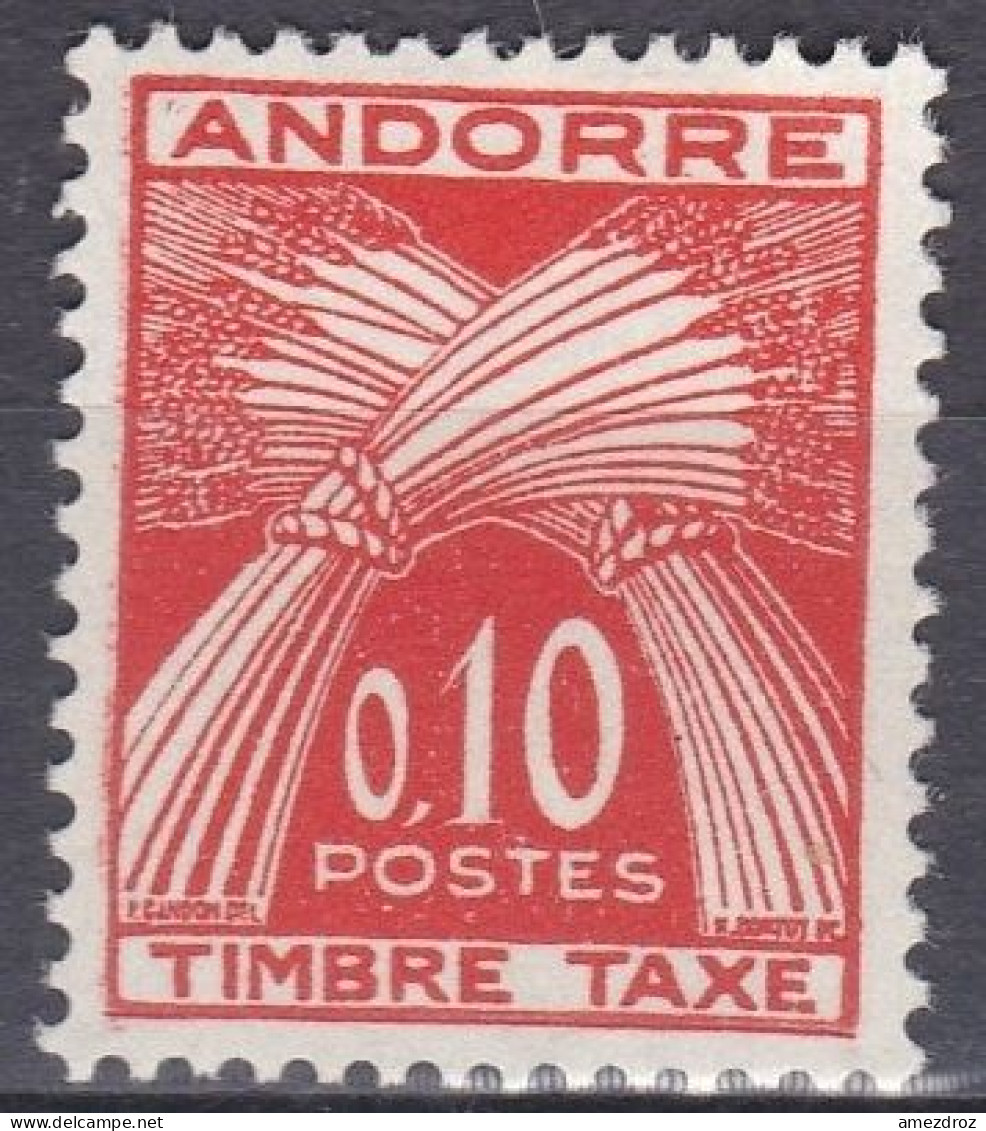 Andorre Français Taxe 1961 N° 43 MH Gerbe  (J10) - Unused Stamps