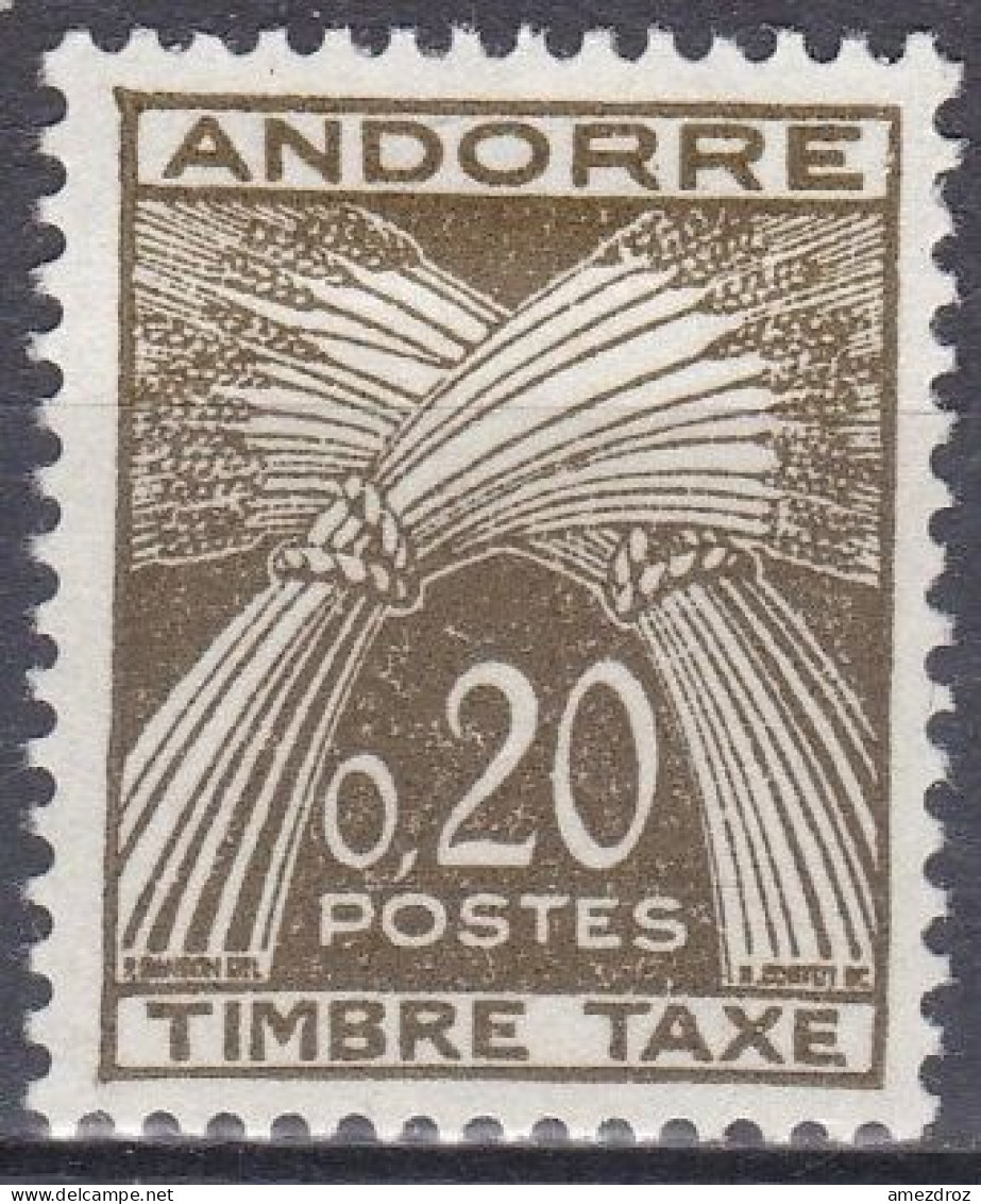 Andorre Français Taxe 1961 N° 44 MH Gerbe  (J10) - Ongebruikt