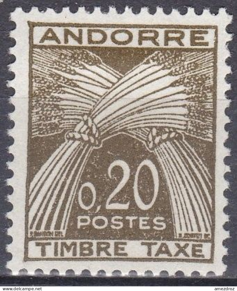 Andorre Français Taxe 1961 N° 44 MH Gerbe  (J10) - Ungebraucht