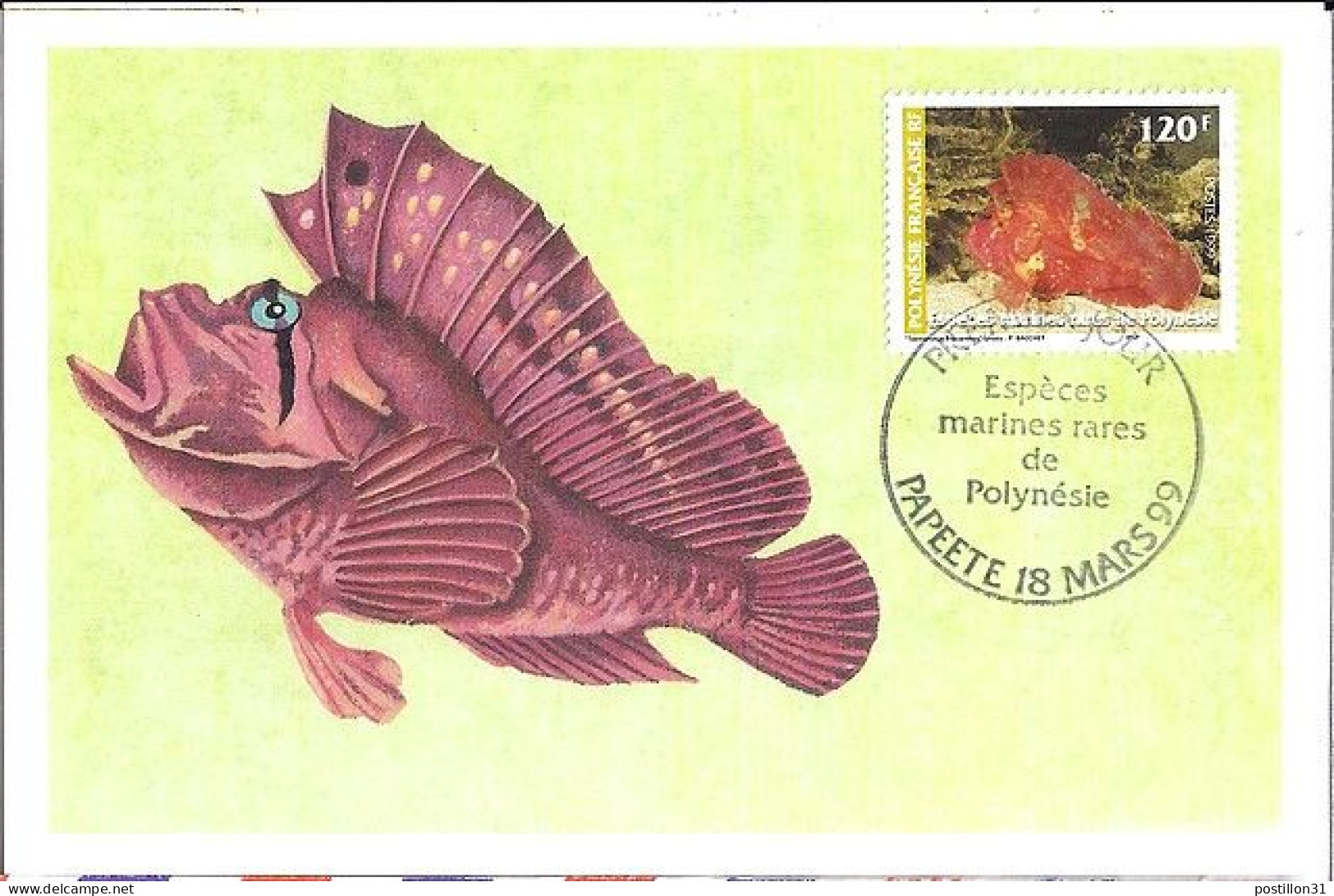 POLYNESIE N° 583 S/L. DE PAPEETE/18.3.99 1° JOUR - Storia Postale