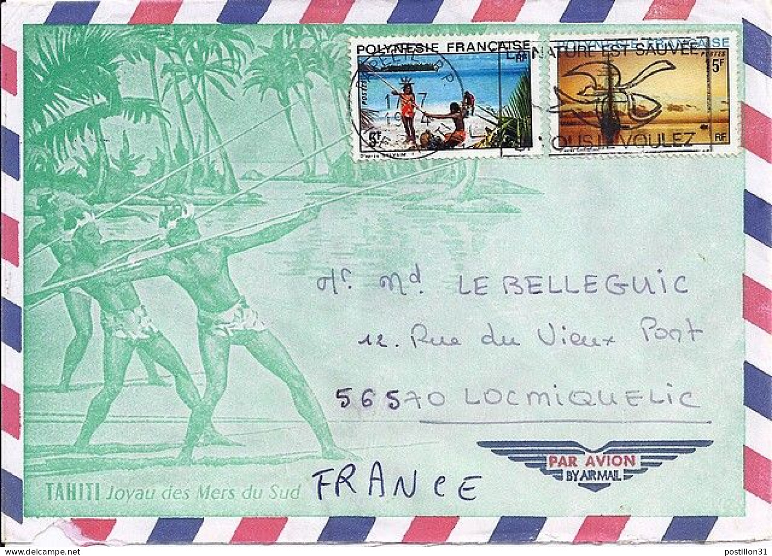 POLYNESIE N° 98/101 S/L. DE PAPEETE / 17.7.74 POUR LA FRANCE - Lettres & Documents