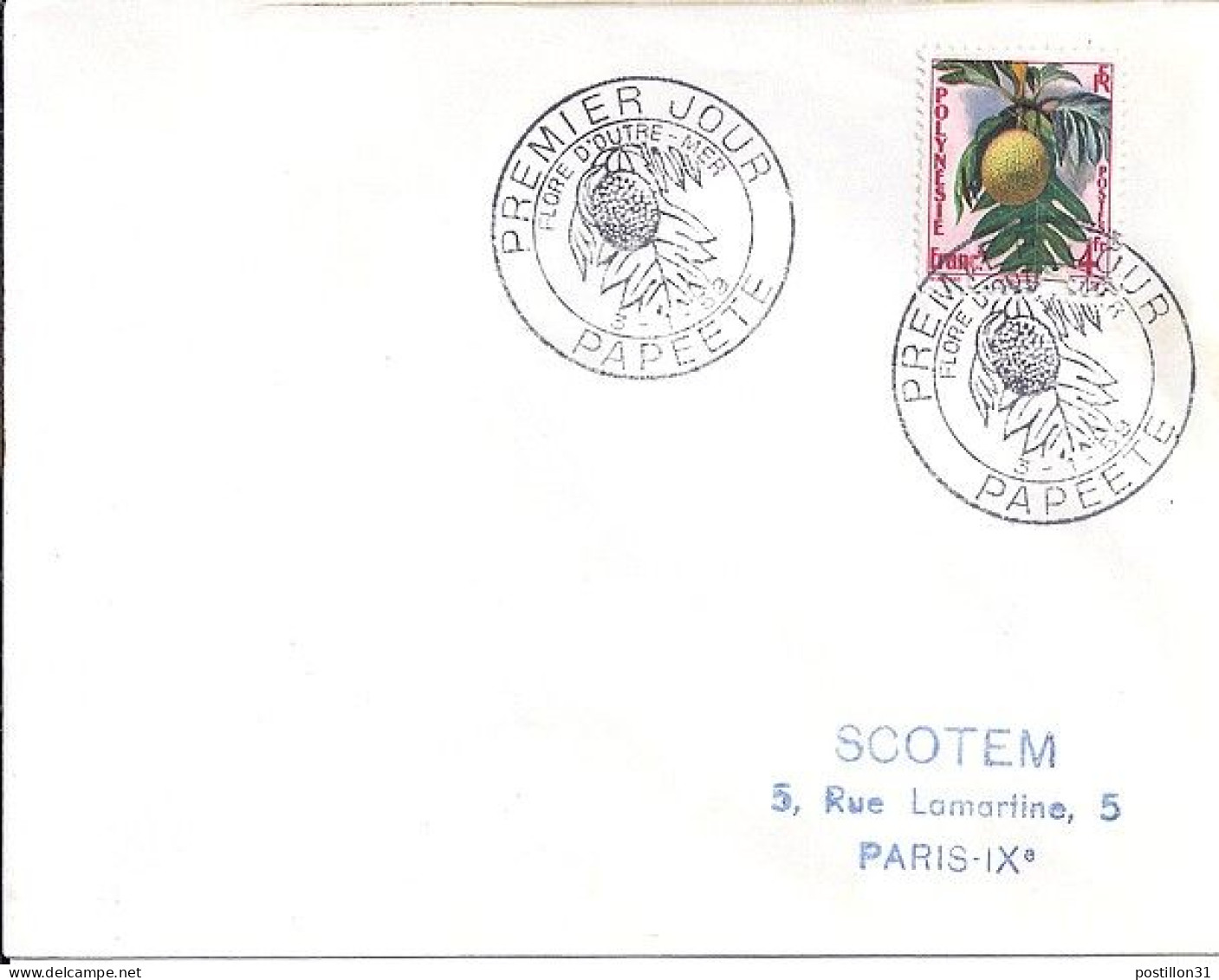 POLYNESIE N° 13 S/L. DE PAPEETE / 3.1.59 POUR LA FRANCE   1° JOUR - Covers & Documents