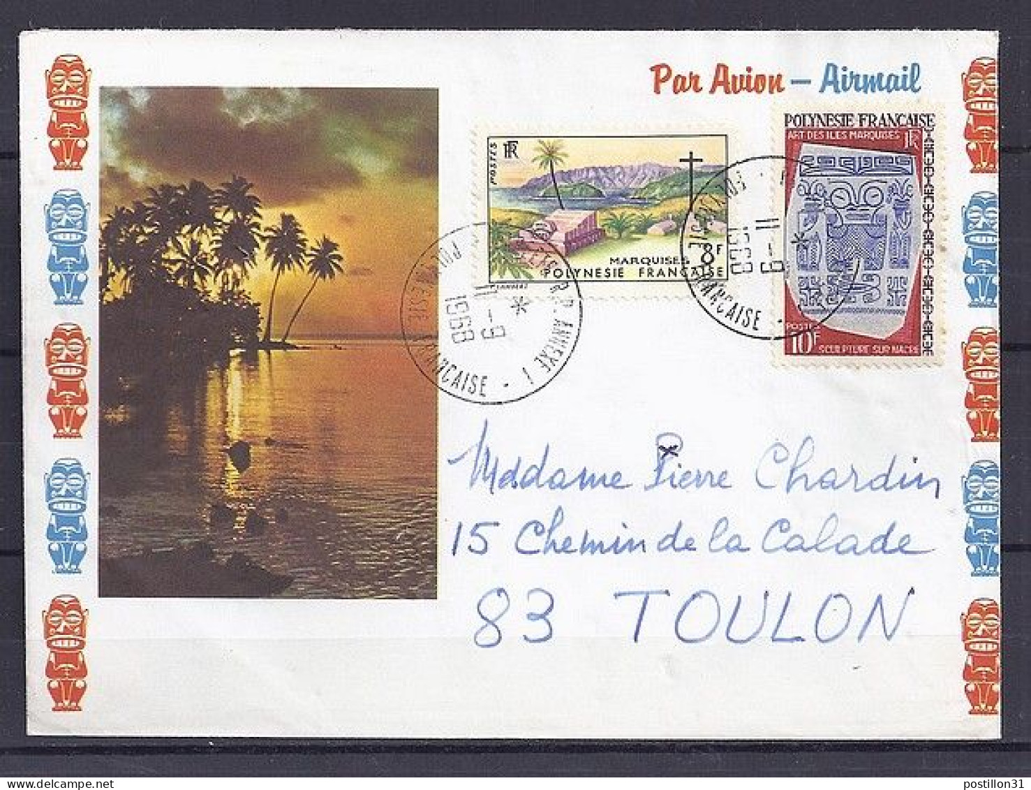 POLYNESIE N° 32/52 S/L. DE PAPEETE AN.1/11.9.68 POUR LA FRANCE - Cartas & Documentos