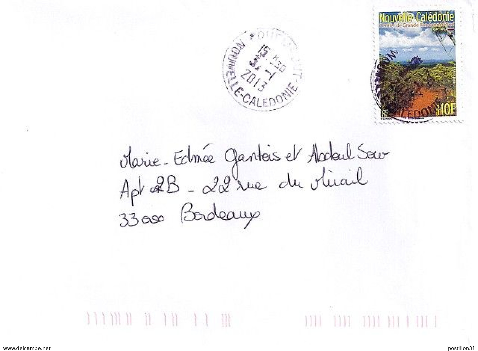 Nlle CALEDONIE N° 1145 S/L. DE POUEMBOUT/3.1.13 POUR LA FRANCE - Covers & Documents