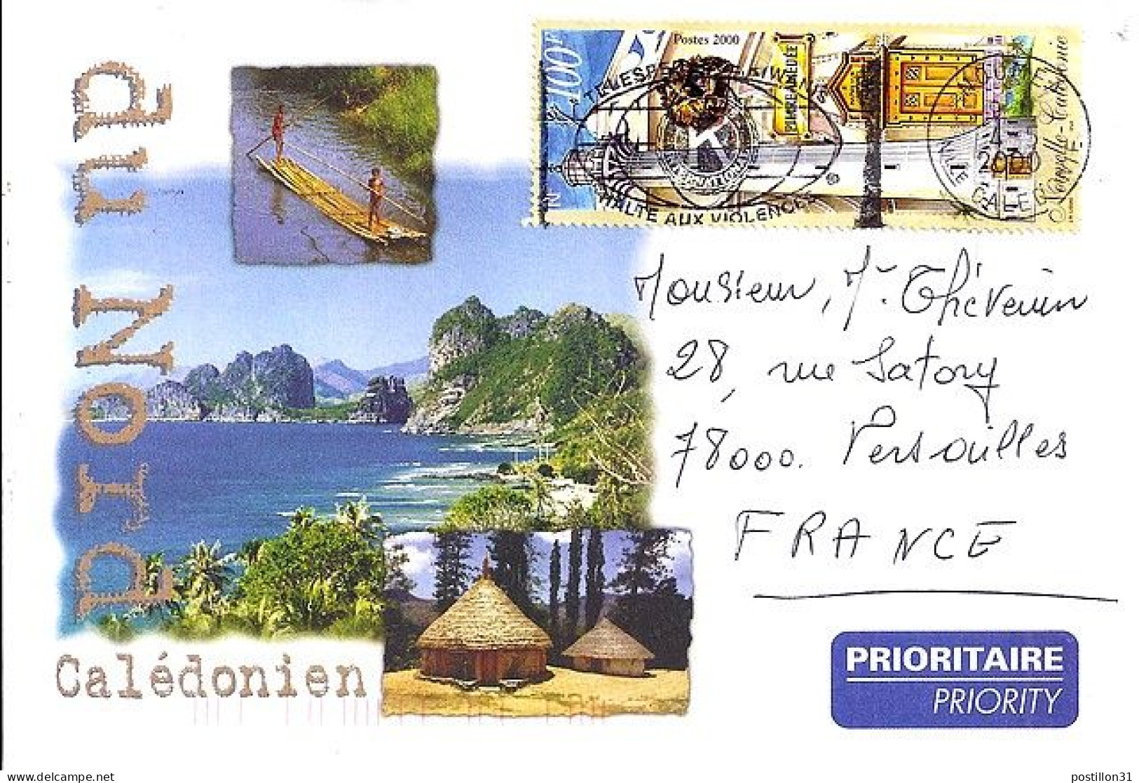 Nlle CALEDONIE N° 812 S/L. DE NOUMEA/4.5.00 POUR LA FRANCE - Briefe U. Dokumente