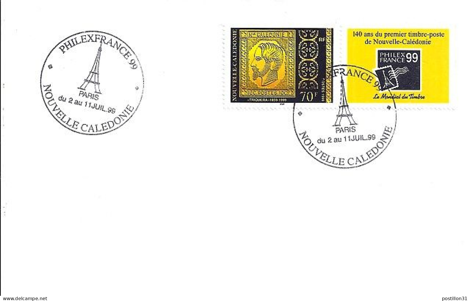 Nlle CALEDONIE N° 799 S/L. DE PHILEX FRANCE / 2.7.99 - Lettres & Documents